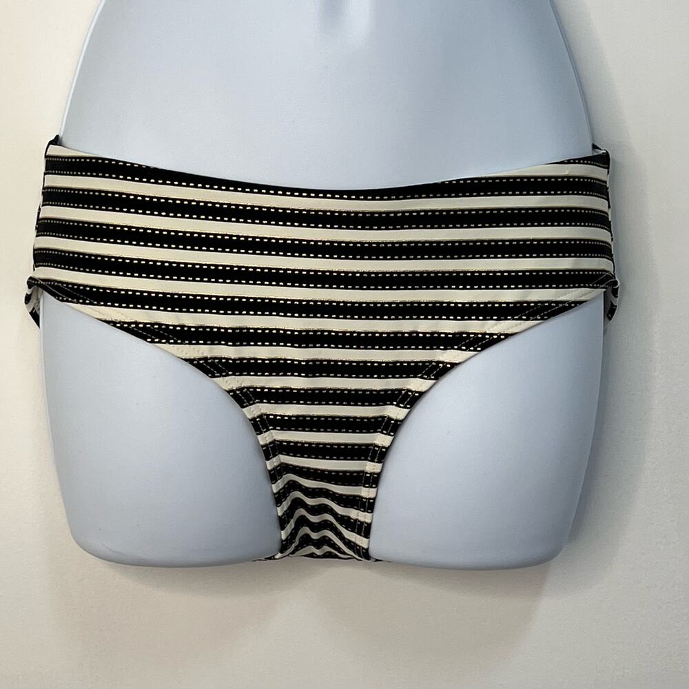 Nip Tuck Swim Womens Size 6 Bikini Swimwear Bottoms Black White Stripe NWT